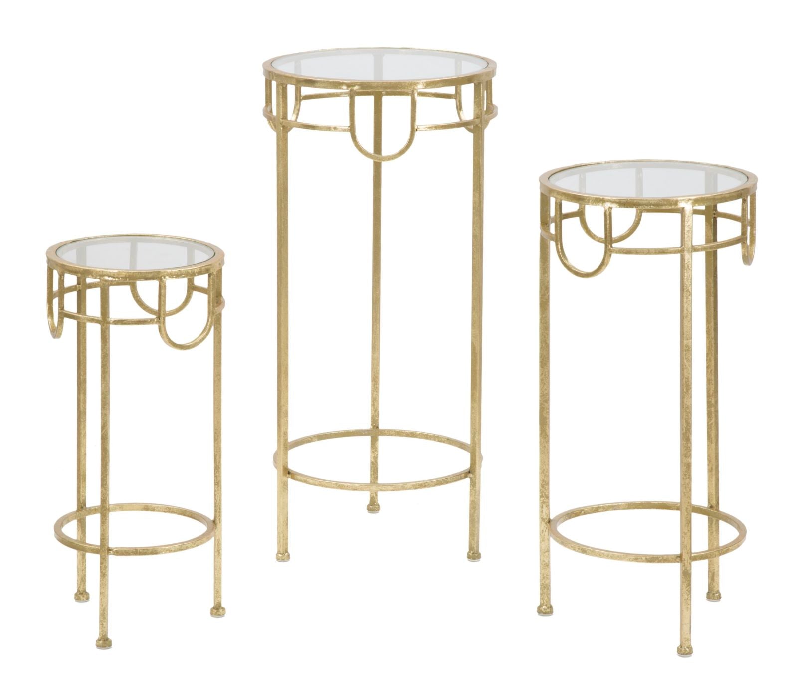 Tv-meubel Tv Holder Gold Set Of 3 Pcs Ø 33×70 cm