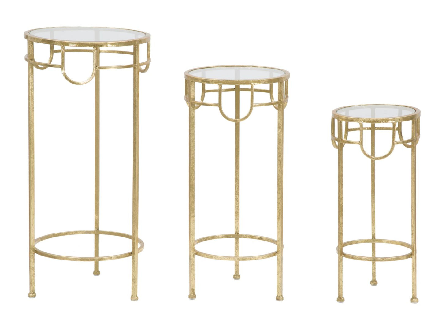 Tv-meubel Tv Holder Gold Set Of 3 Pcs Ø 33×70 cm