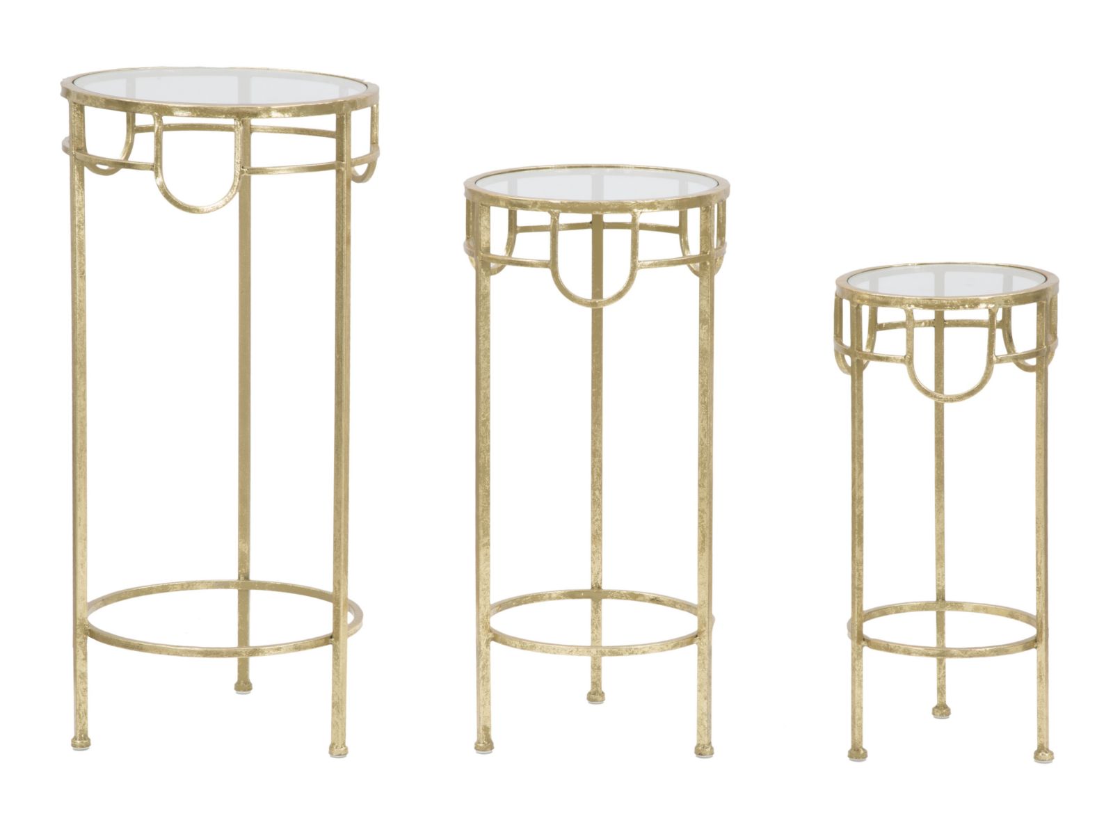 Tv-meubel Tv Holder Gold Set Of 3 Pcs Ø 33×70 cm