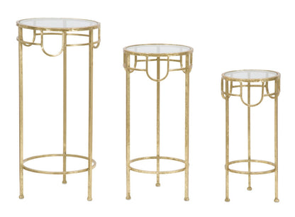 Tv-meubel Tv Holder Gold Set Of 3 Pcs Ø 33×70 cm