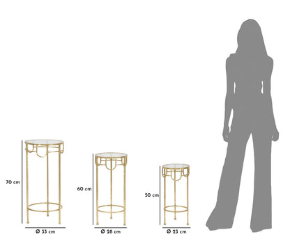 Tv-meubel Tv Holder Gold Set Of 3 Pcs Ø 33×70 cm