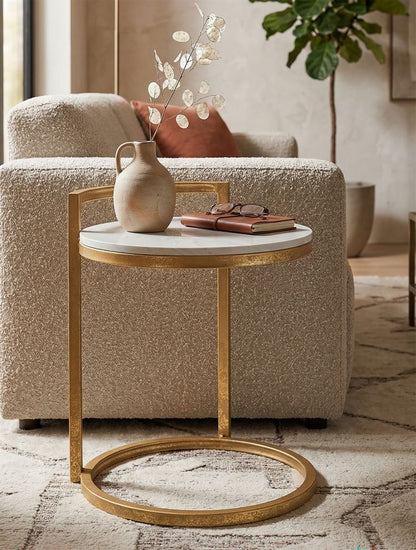 Bijzettafel Round Marble 40×43×50 cm