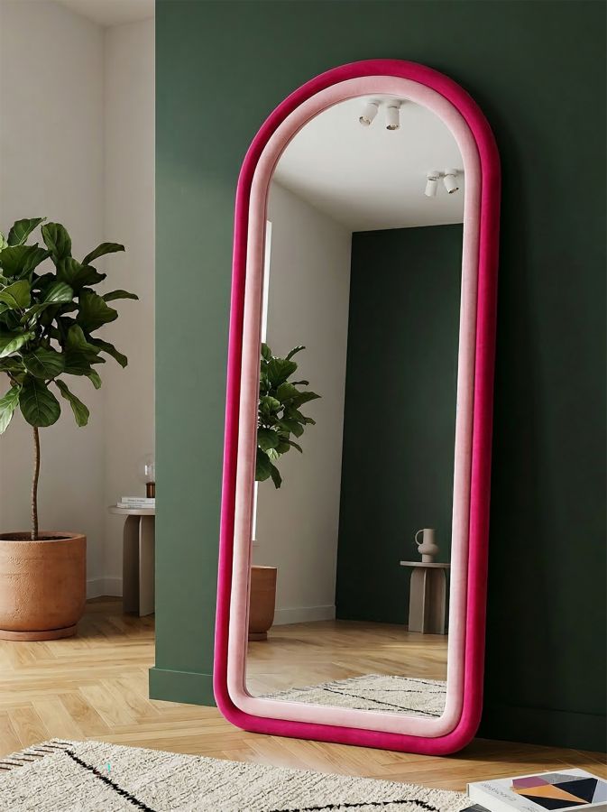 Spiegel Mirroro Cloe Fuxia Velvet 60×4×160 cm