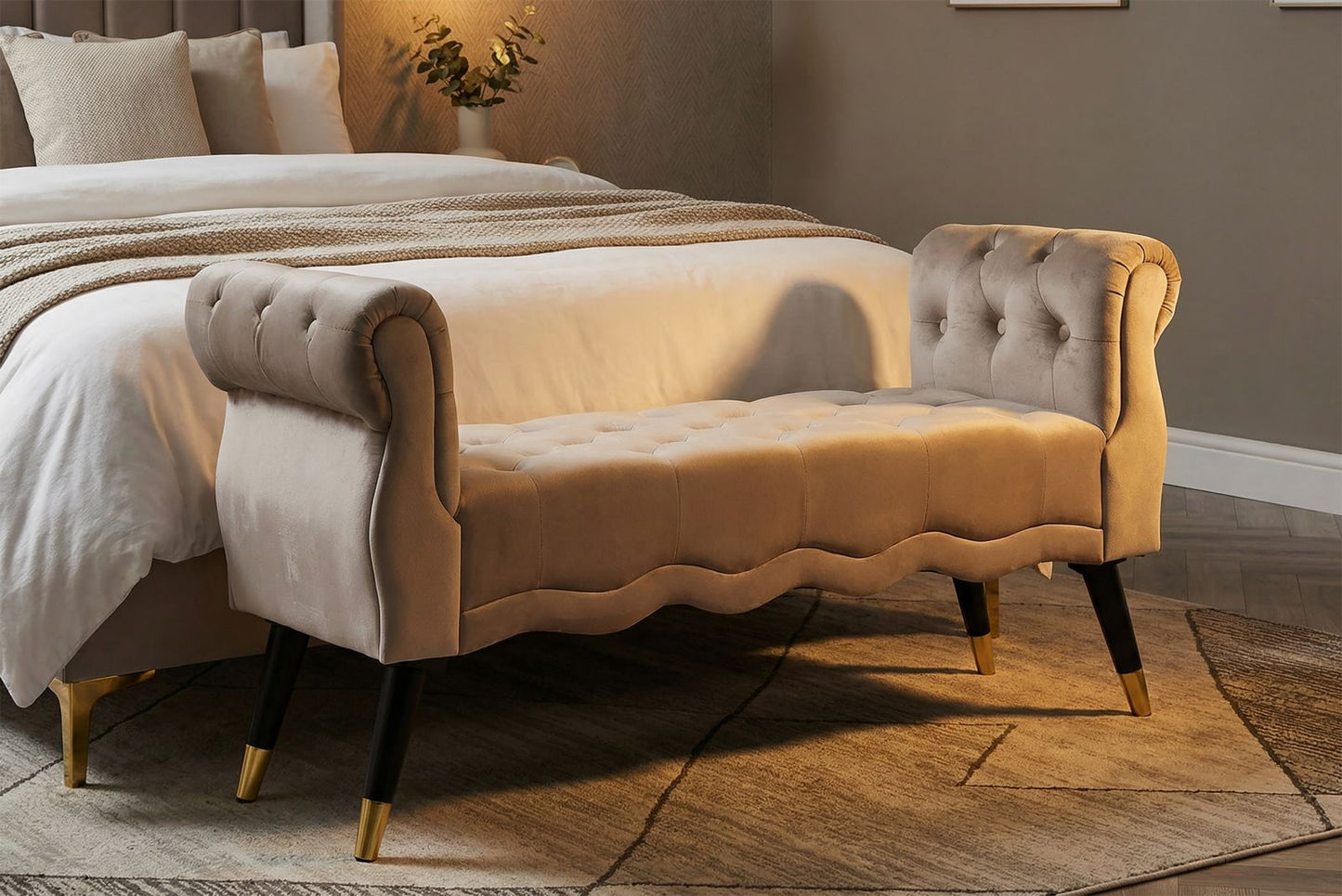 Bankje Paris Grigia/gold 120×40×60 cm