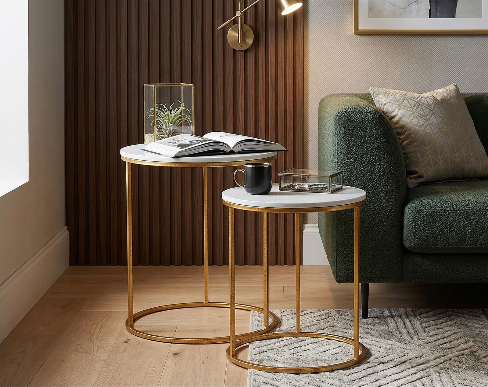 Tafel Simply Marble Couple Ø 52x63-42x53