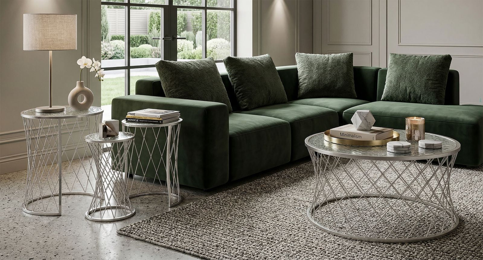 Tafel Noah Silver Set 4 Pcs Ø 70×45 cm