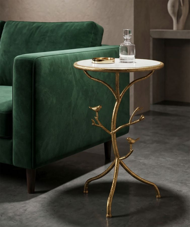 Tafel Birds Marble Ø 38×60 cm