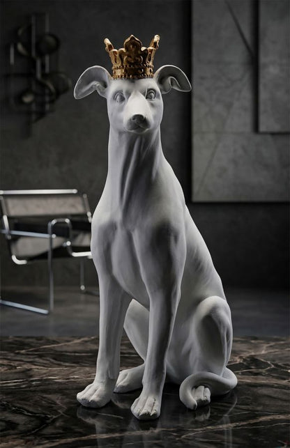 Decoratie Dog White 20×12,5×33 cm