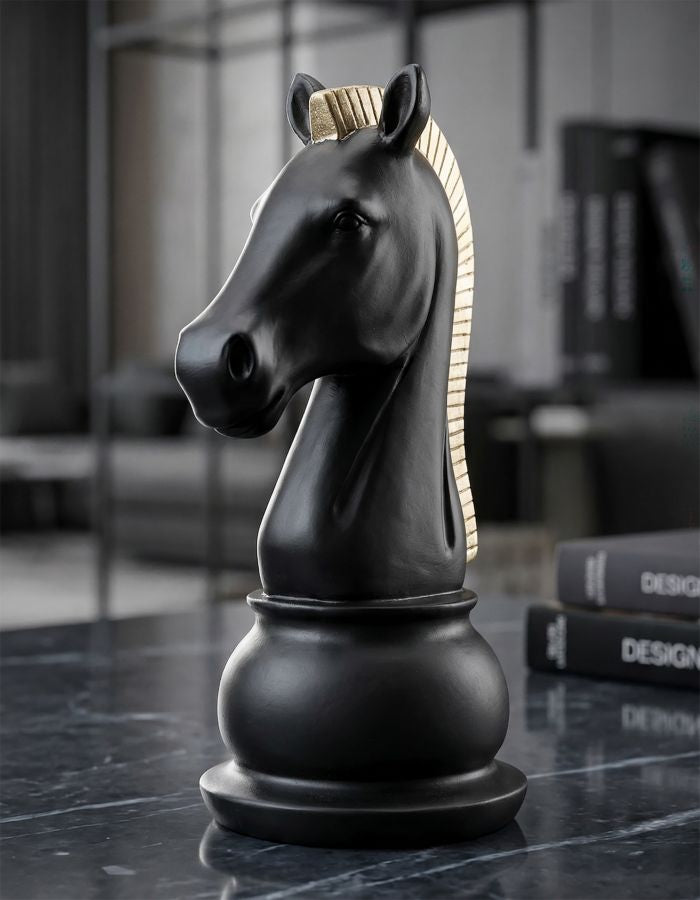 Decoratie Horse Black & Gold 10,5×8,5×19 cm