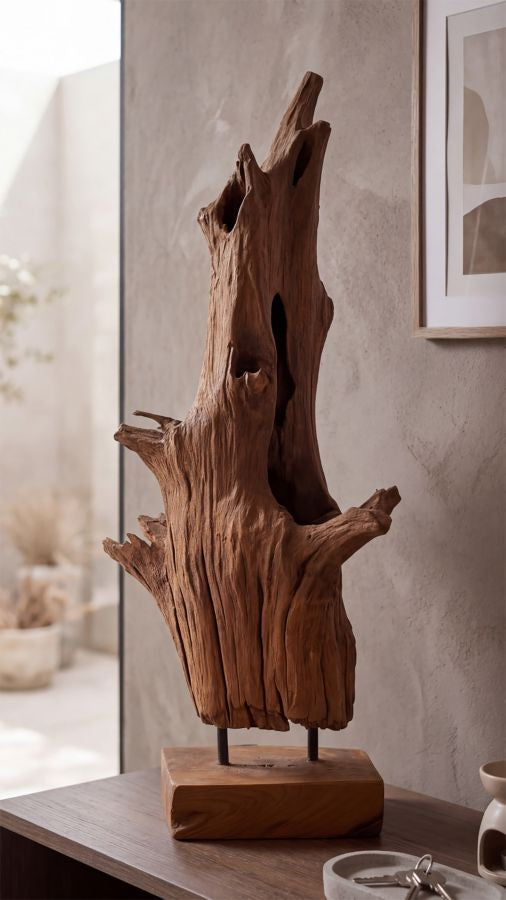 Decoratie Akar Sculpture Teak 23×27×64 cm