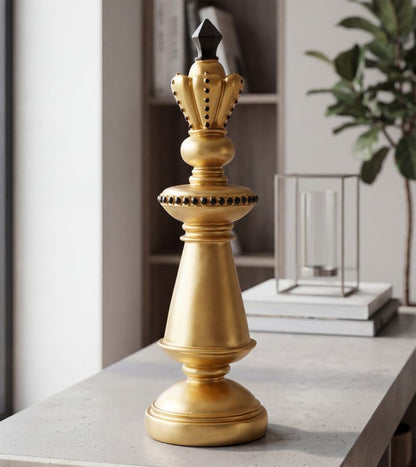 Decoratie Gold & Black King Ø 11×32,5 cm