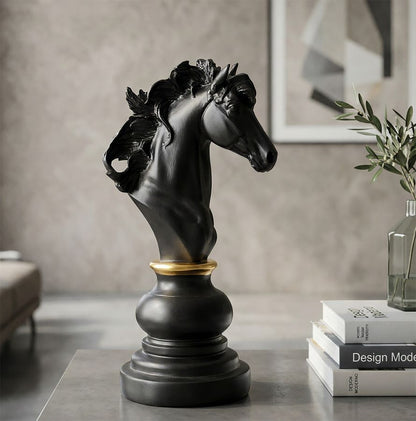 Decoratie Black & Gold Horse 14×11×27 cm