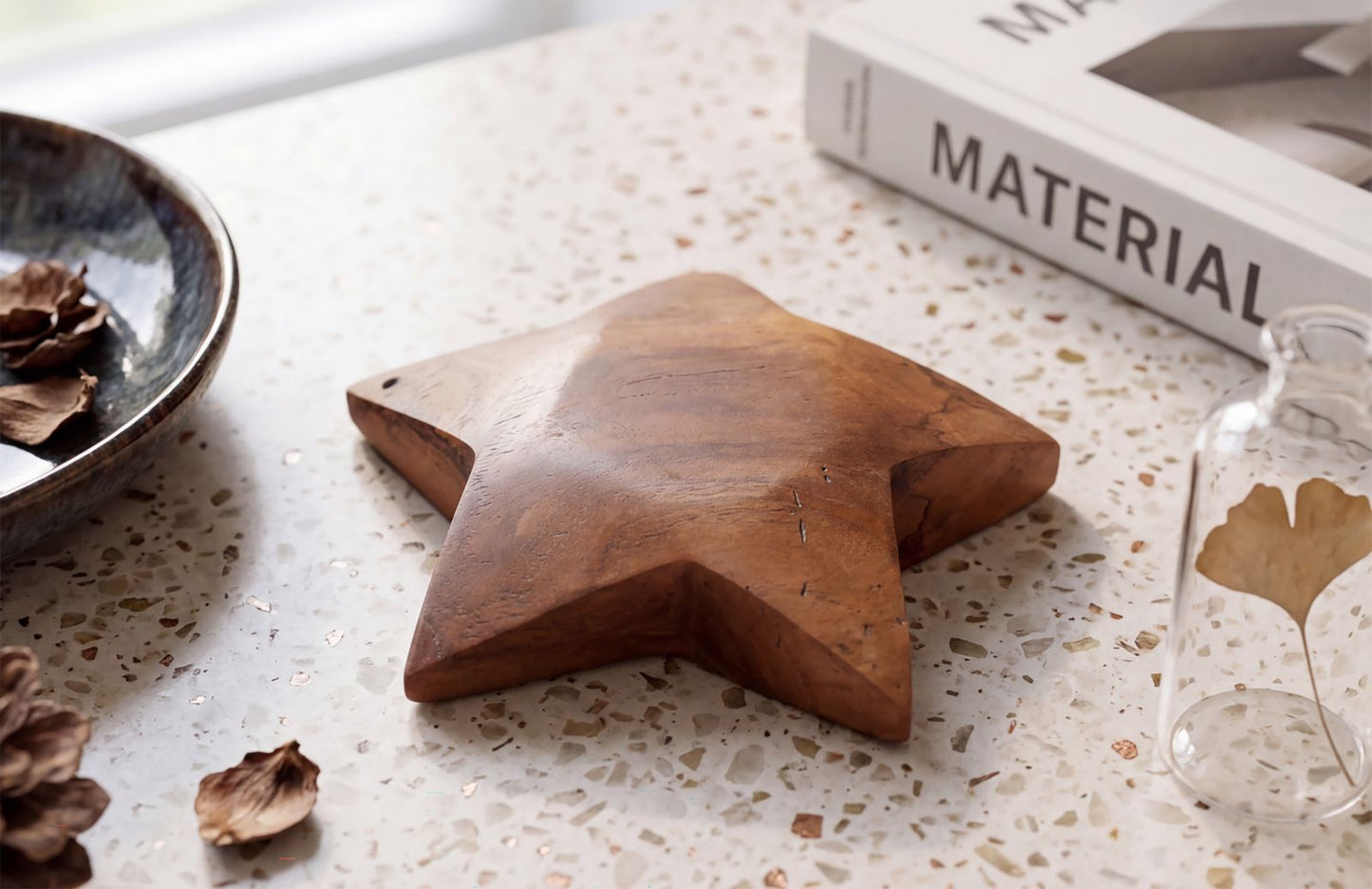 Decoratie Bintang Sculpture Teak Ø 19×5 cm