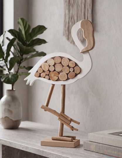 Decoratie Flamingo Nature 31×9×56 cm