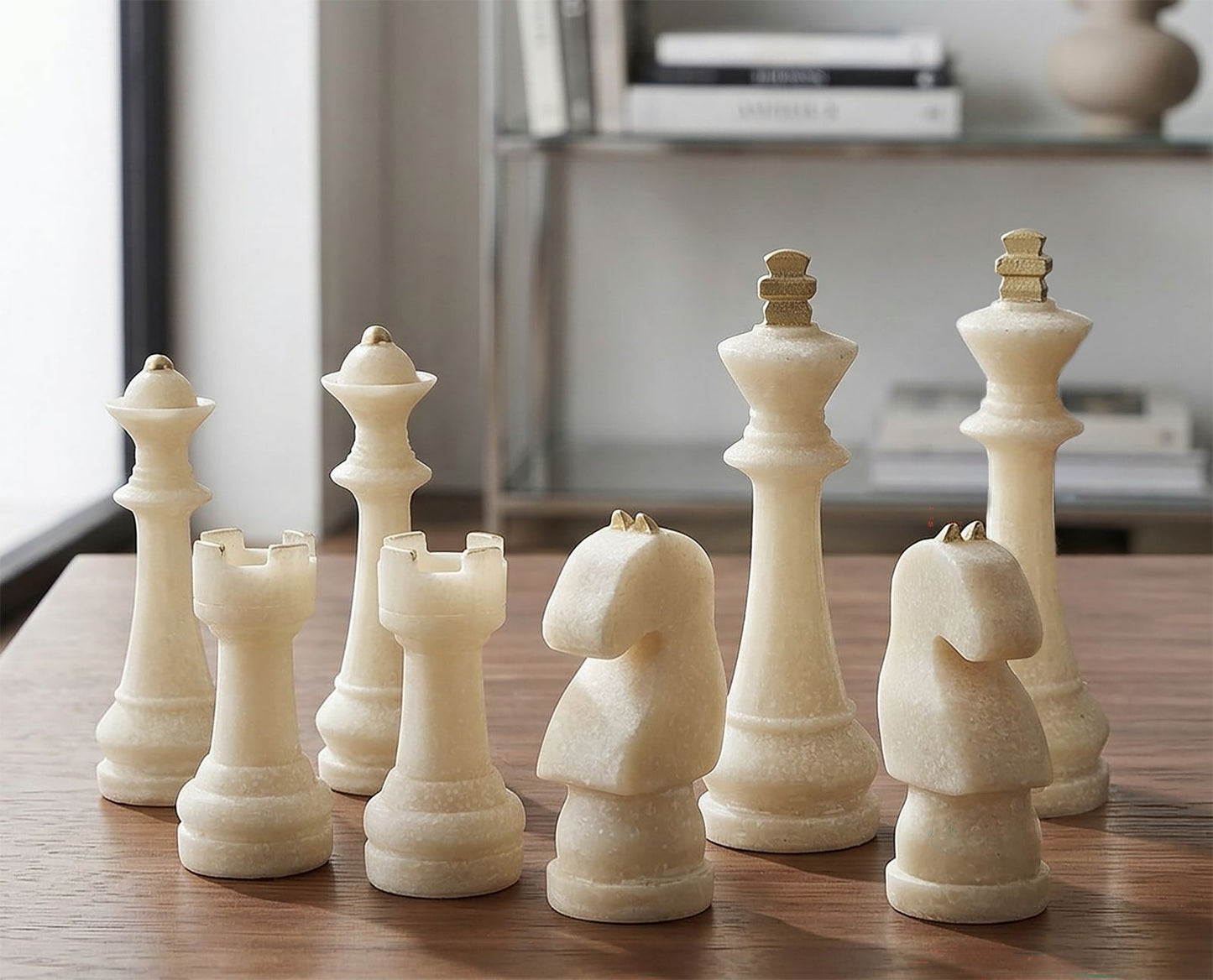 Decoratie Chess Quarzy Set 8 Pcs Assorted Ø 4,4×9,2 cm