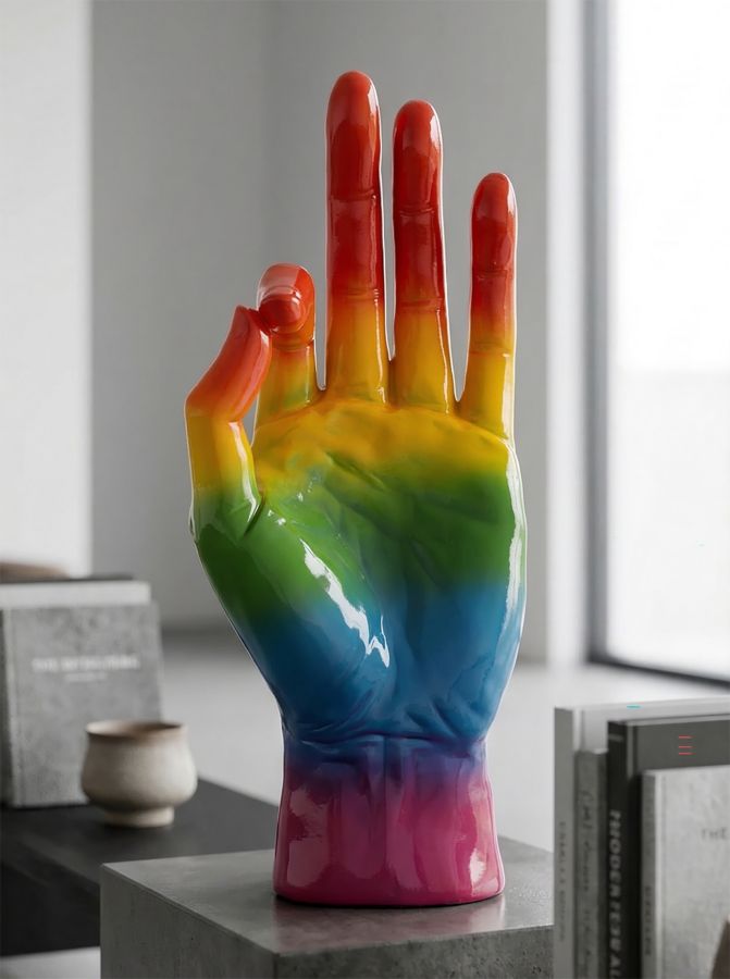 Decoratie Rainbow Hand Ok 16×10,5×36 cm