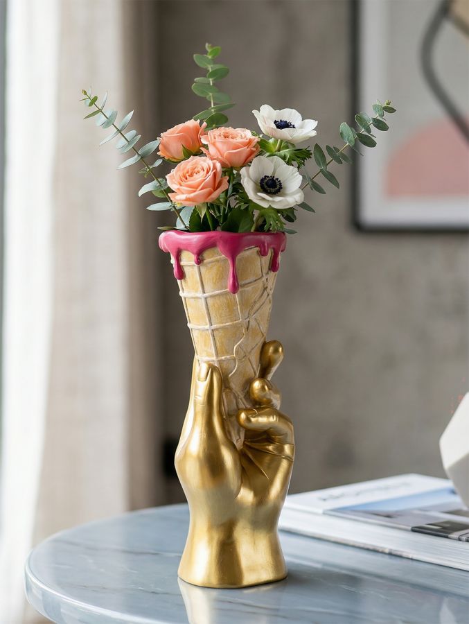 Decoratie Flower Pot Cone 12,5×11×31 cm