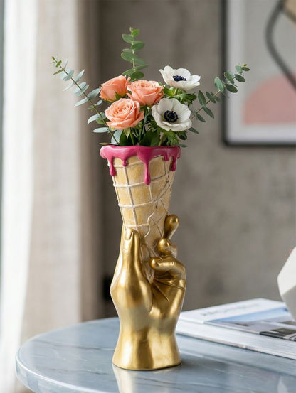Decoratie Flower Pot Cone 12,5×11×31 cm