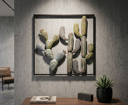 Wanddecoratie Cactus-frame -c- 50×1,3×50 cm