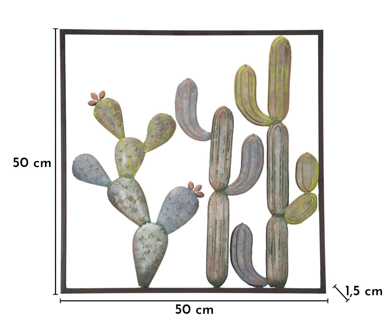 Wanddecoratie Cactus-frame -c- 50×1,3×50 cm