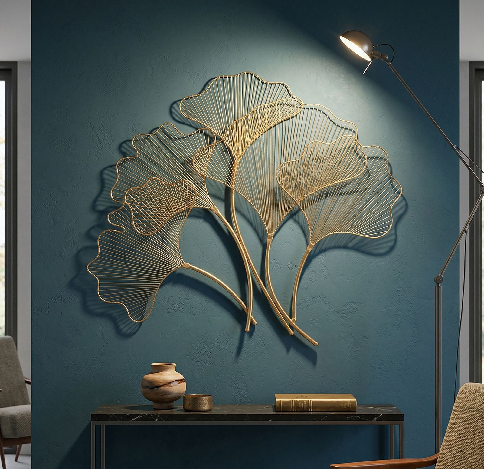 Wanddecoratie Glam Leaf 79×5×68 cm
