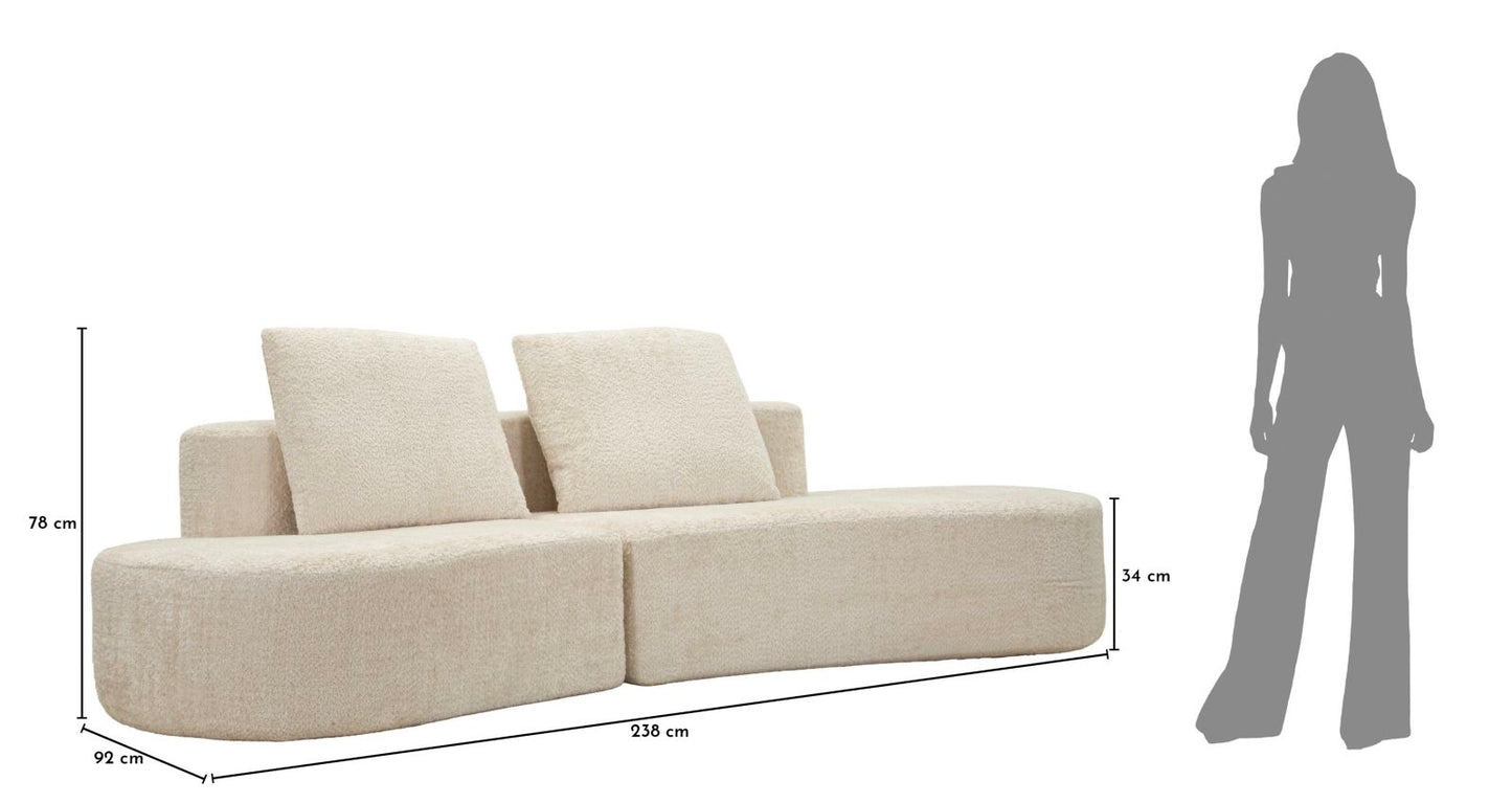 Slaapbank Island Sofa' White 238×92×78 cm