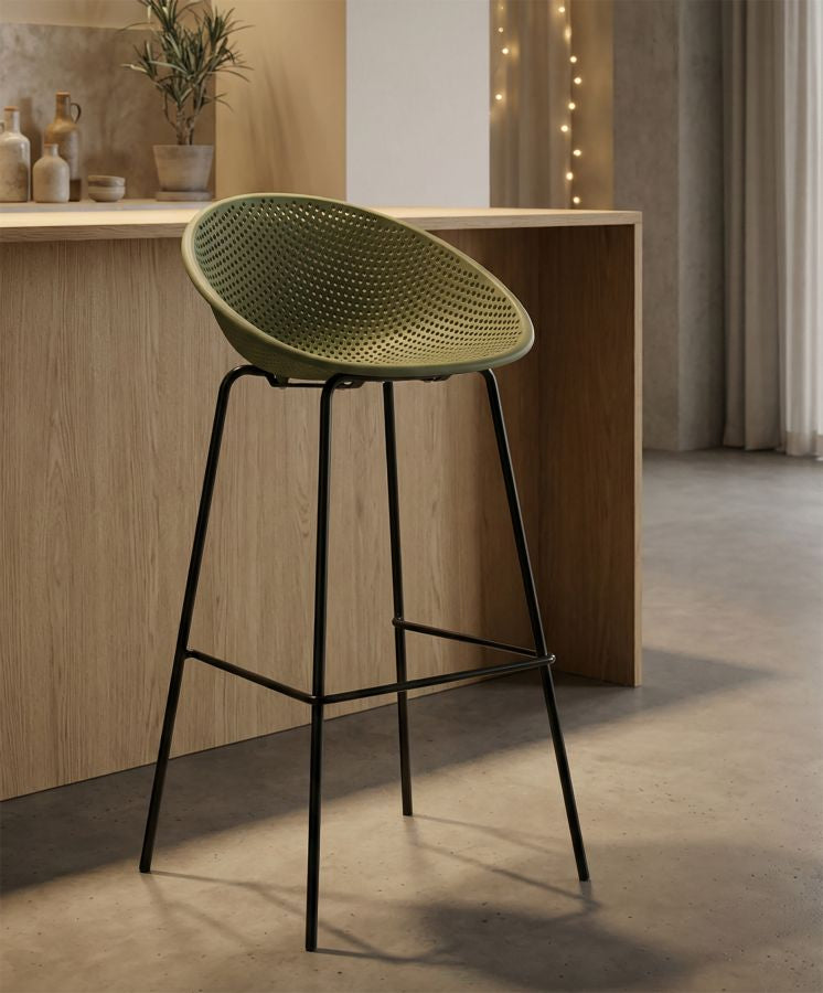 Barkruk Ibiza Green Bar Stool Set 2 Pcs 50×50×98 cm