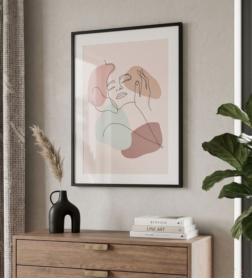 Wandkunst Stamp With Frame Face -a- 35×2×47 cm