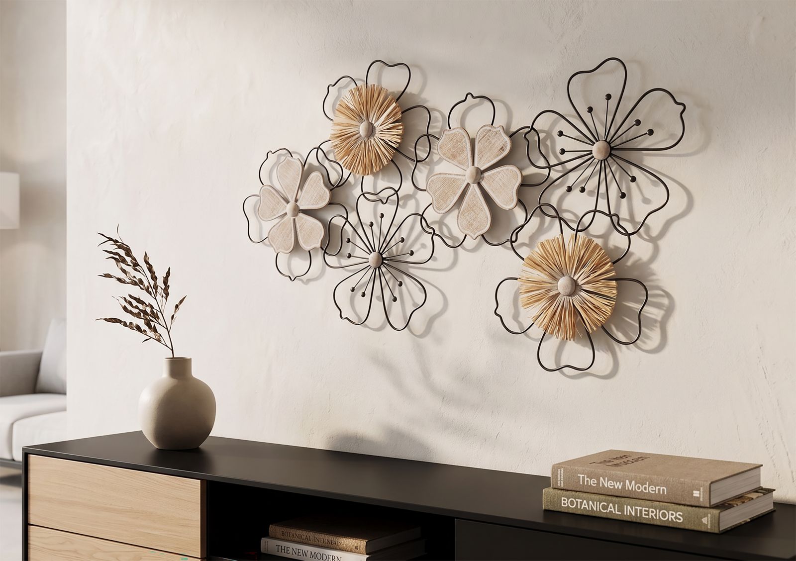 Wanddecoratie Iron/wood Wall Panel Itis 75×3,5×42 cm