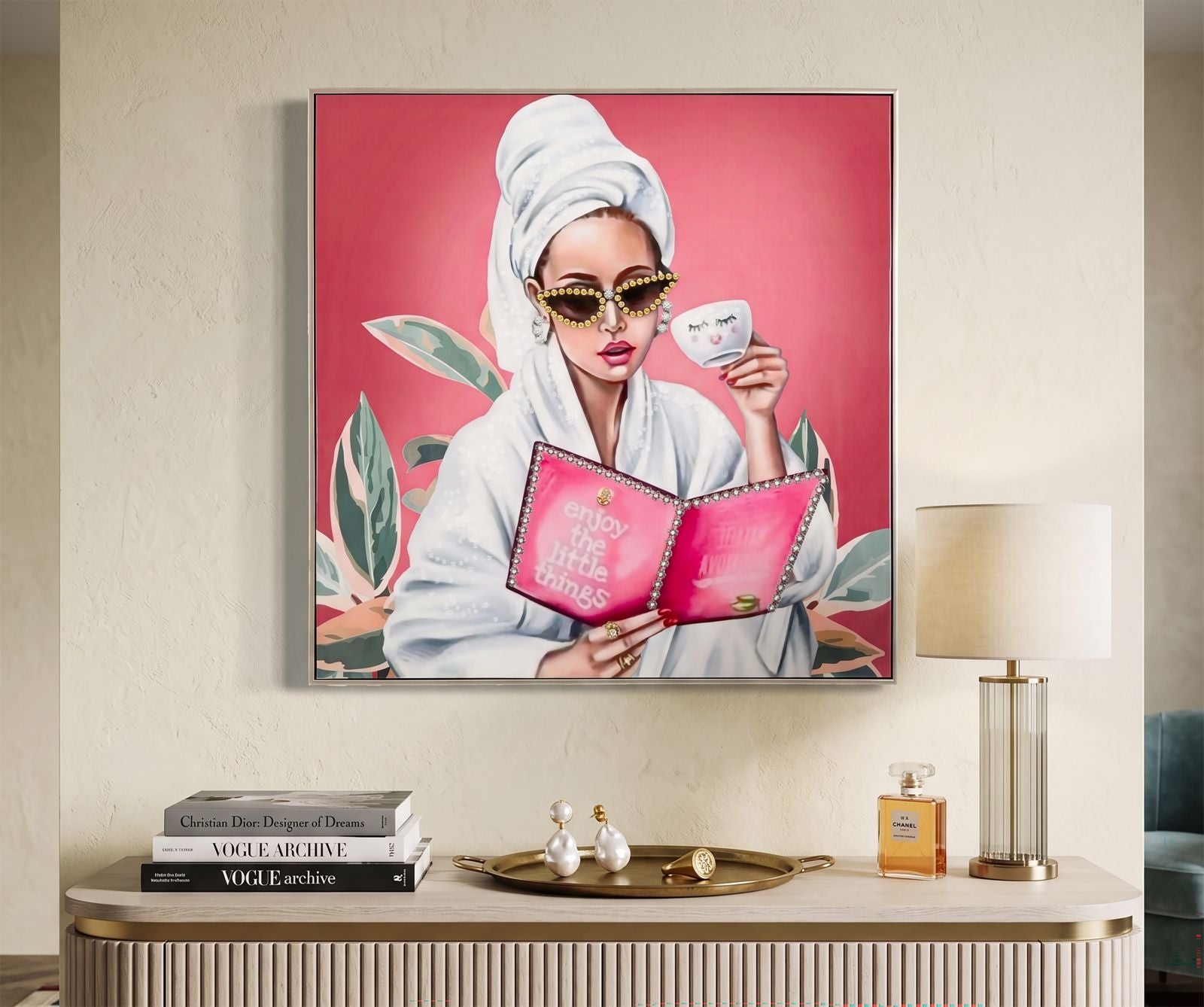 Schilderij Lacquered Canvas Luxury Spa With Frame -h- 82×4×82 cm