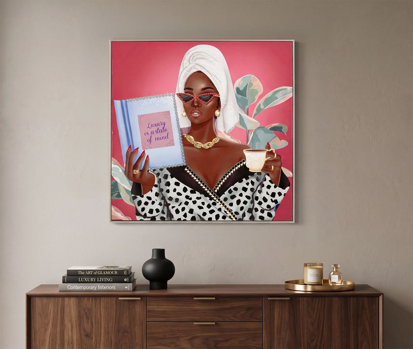 Schilderij Lacquered Canvas Luxury Spa With Frame -b- 82×4×82 cm