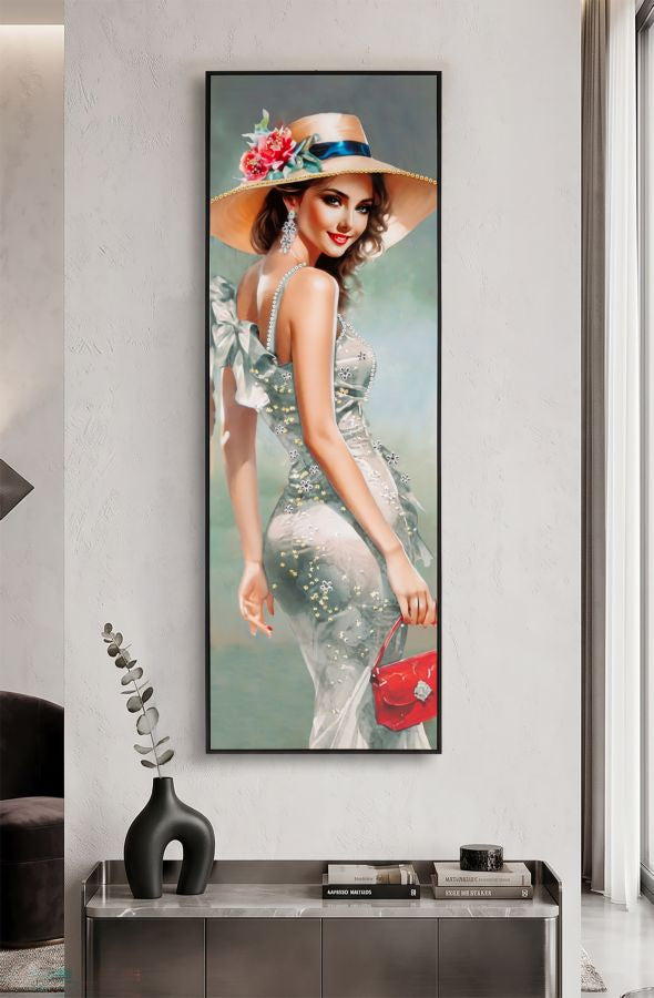 Schilderij Elegant Lacquered Canvas With Frame -h- 52×4,5×152 cm