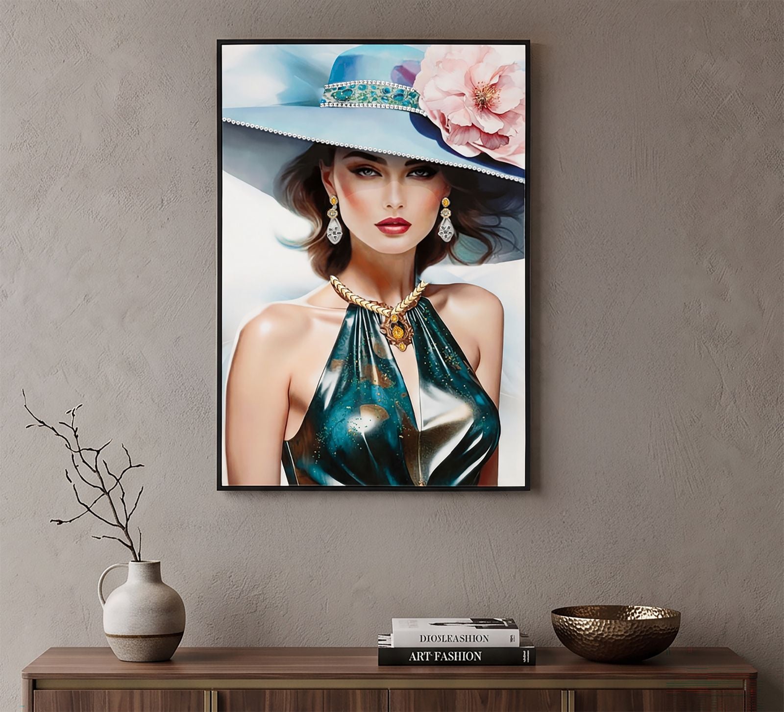 Schilderij On Canvas Lacquered Pam With Frame -a- 62×4×92 cm