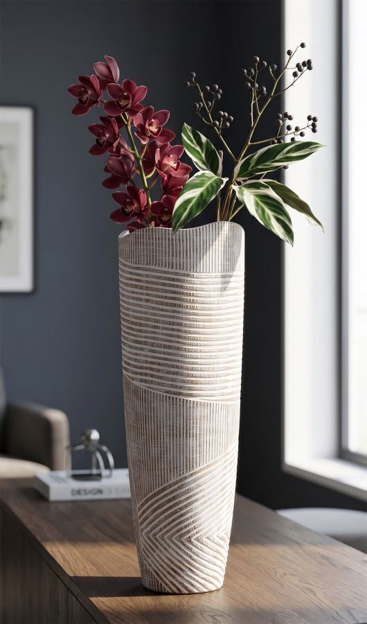 Vaas Pot Resin Wood Ø 19×55 cm