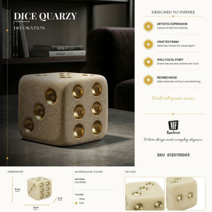 Decoratie Dice Quarzy 8×8×8 cm