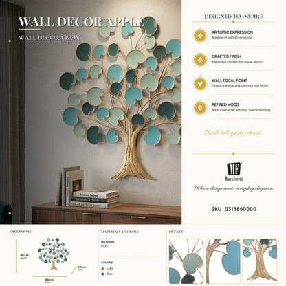 Wanddecoratie Apple 89×2,5×90 cm