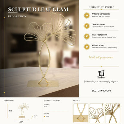 Sculptuur Leaf Glam 25×8,5×35 cm