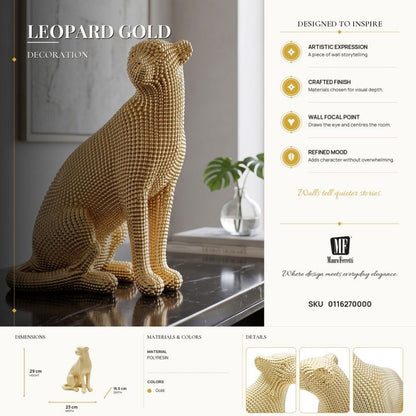 Decoratie Leopard Gold 23×15,5×29 cm