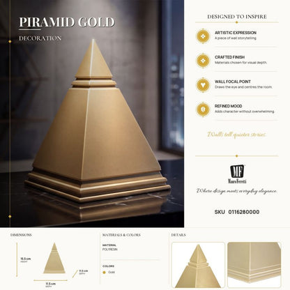 Decoratie Piramid Gold 11,5×11,5×15,5 cm