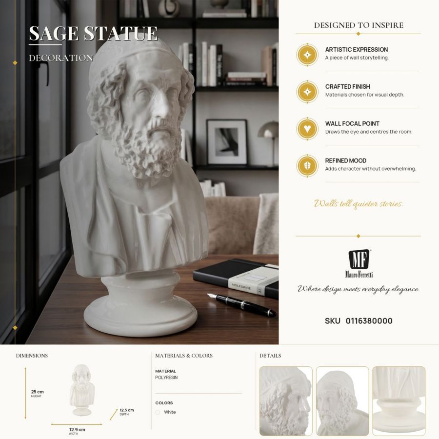 Decoratie Sage Statue 12,9×12,5×25 cm
