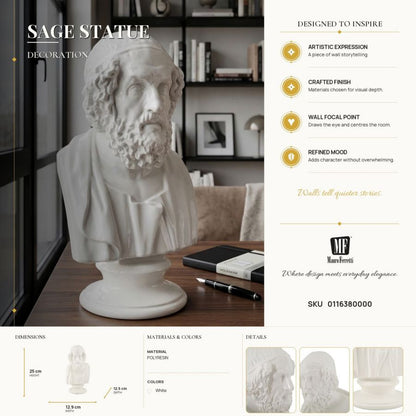 Decoratie Sage Statue 12,9×12,5×25 cm