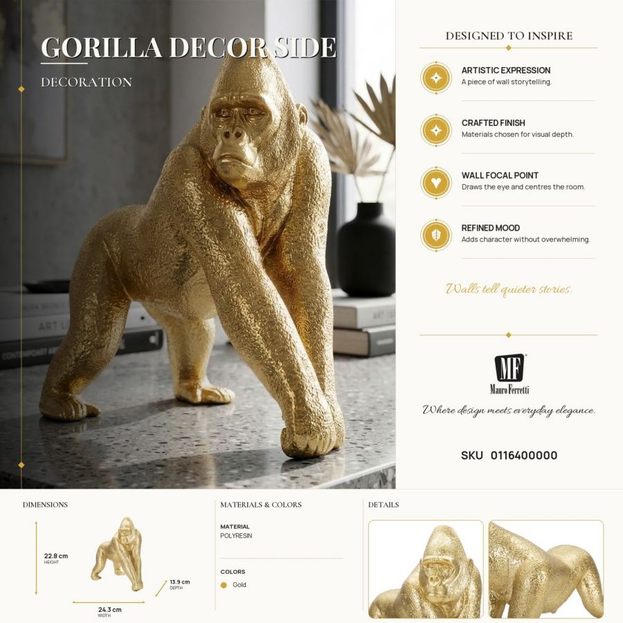 Decoratie Gorilla Decor Side 24,3×13,9×22,8 cm