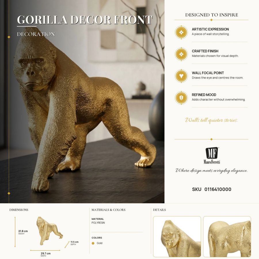 Decoratie Gorilla Decor Front 29,7×11,5×21,8 cm