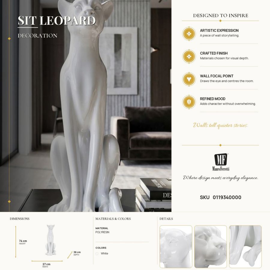 Decoratie Sit Leopard 27×38×74 cm