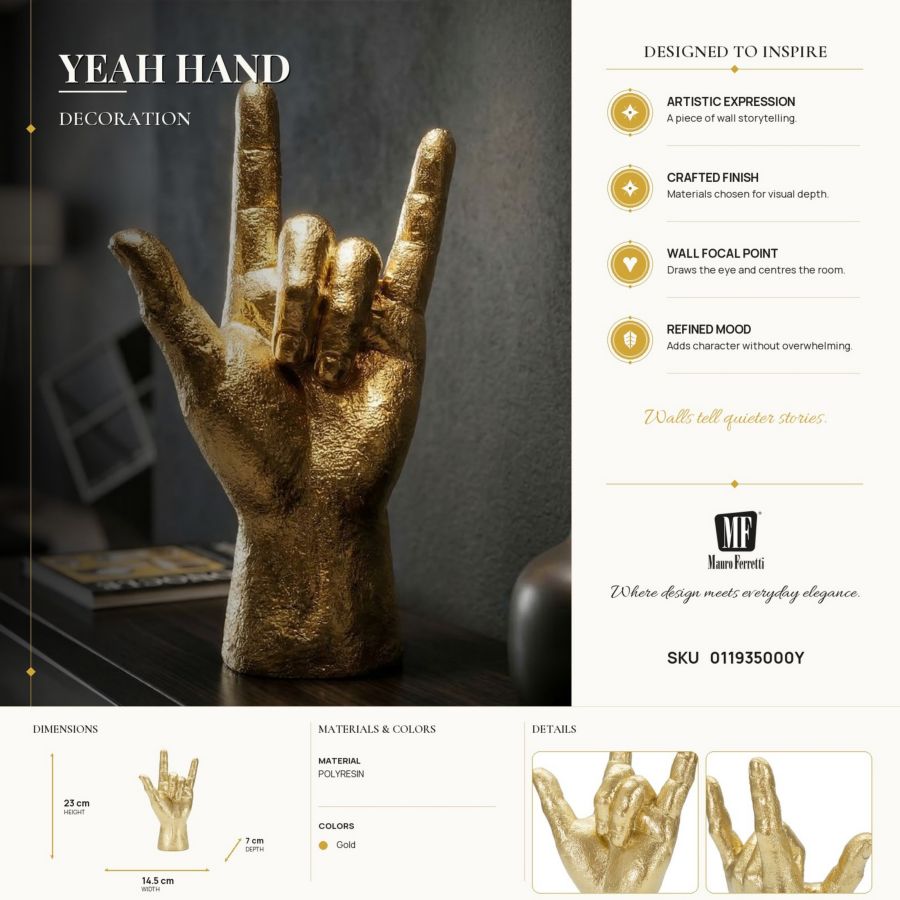 Decoratie Yeah Hand 14,5×7×23 cm