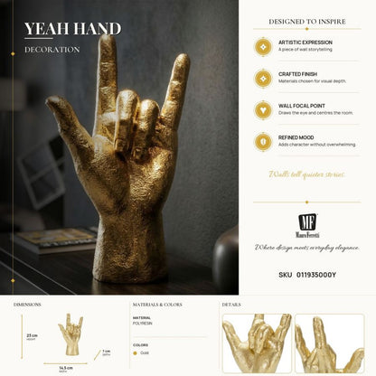 Decoratie Yeah Hand 14,5×7×23 cm
