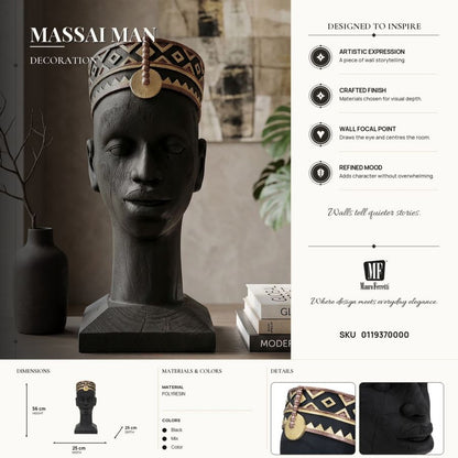 Decoratie Massai Man 25×25×56 cm