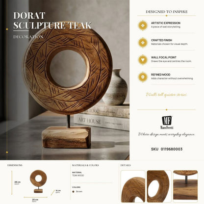 Decoratie Dorat Sculpture Teak 20×10×20 cm