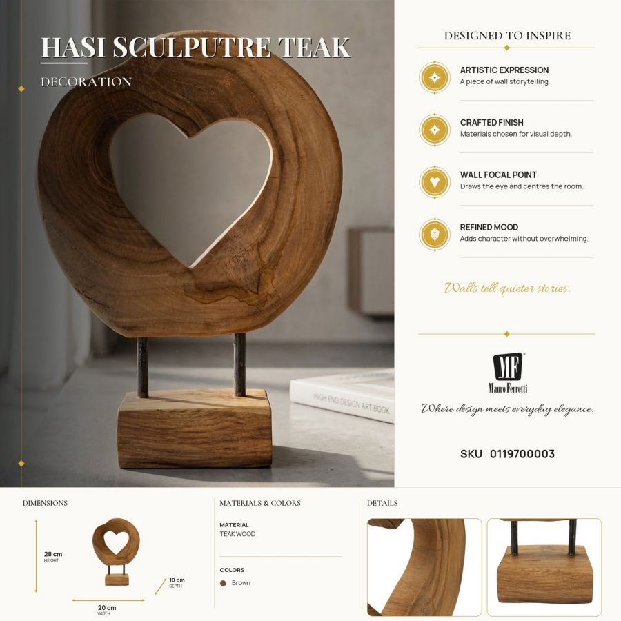 Decoratie Hasi Sculputre Teak 20×10×28 cm