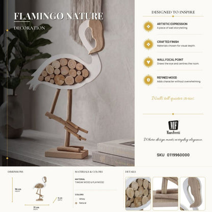 Decoratie Flamingo Nature 31×9×56 cm